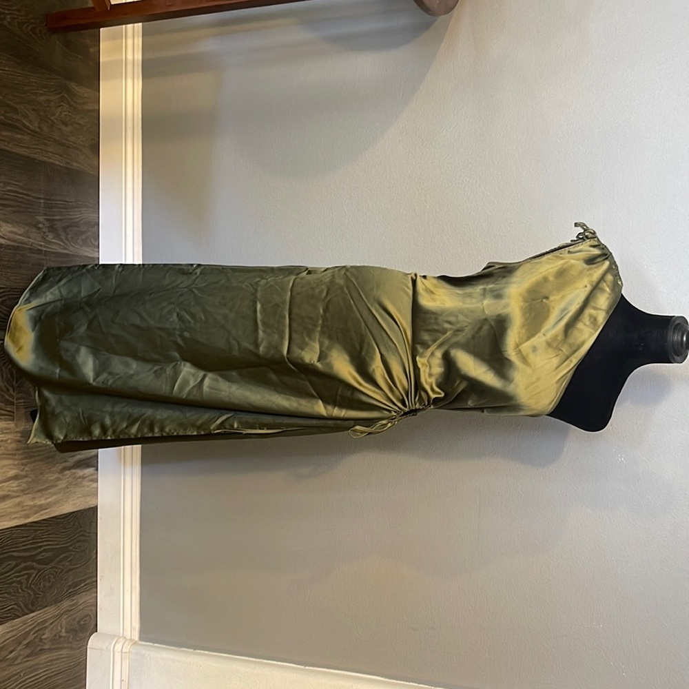 Prettygarden off the shoulder long elegant green dress